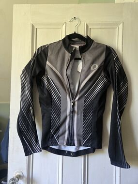 NEW Pearl Izumi Women's Black & Gray Striped Cycling Jacket